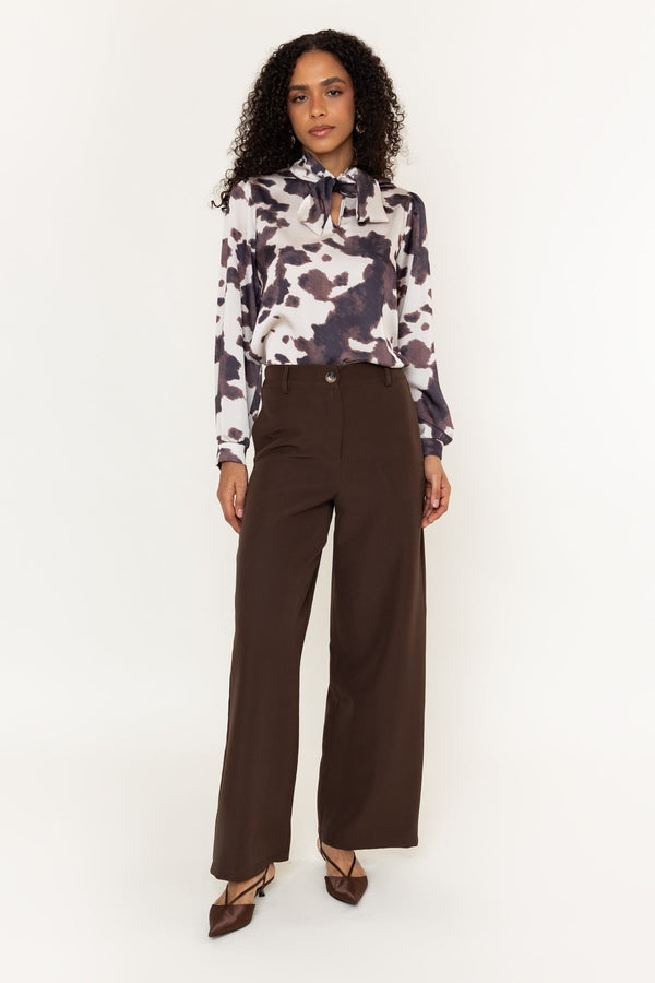 Carraig Donn Sasha Animal Print Long Sleeve Blouse