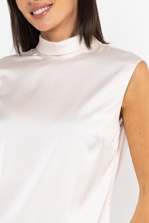 Carraig Donn Satin Cowl Neck Top Cream