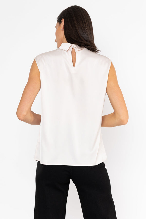Carraig Donn Satin Cowl Neck Top Cream