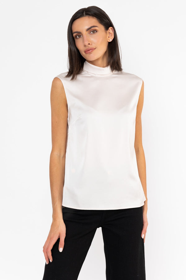 Carraig Donn Satin Cowl Neck Top Cream