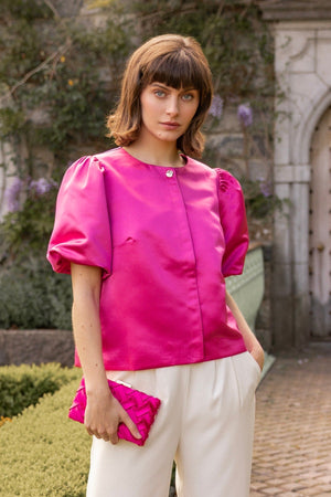 Carraig Donn Satin Weave Clutch in Pink