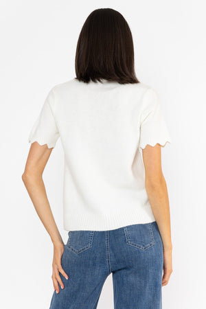 Carraig Donn Scalloped Edge Jumper Cream
