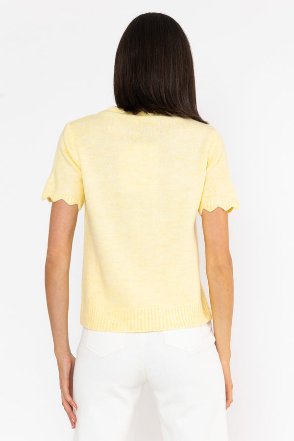 Carraig Donn Scalloped Edge Jumper Lemon
