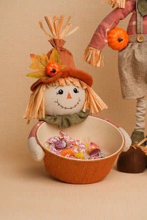 Carraig Donn Scarecrow Treat Bowl Halloween Decoration