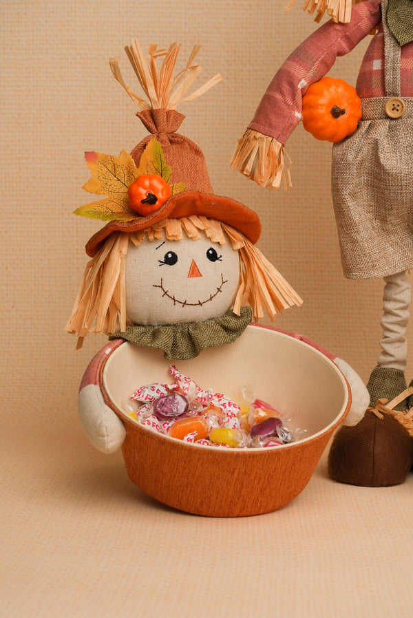 Carraig Donn Scarecrow Treat Bowl Halloween Decoration