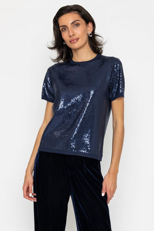 Carraig Donn Sequin Fine Gauge Knit Navy