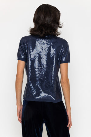 Carraig Donn Sequin Fine Gauge Knit Navy
