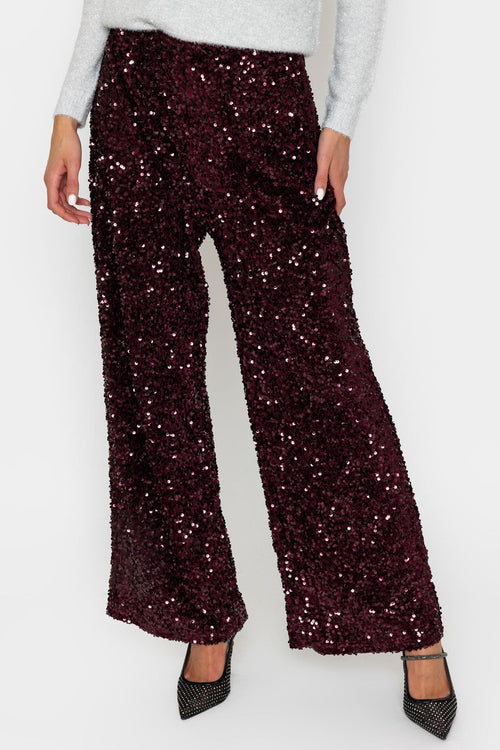 Carraig Donn Sequin Trousers Plum