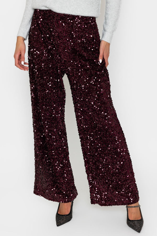 Carraig Donn Sequin Trousers Plum