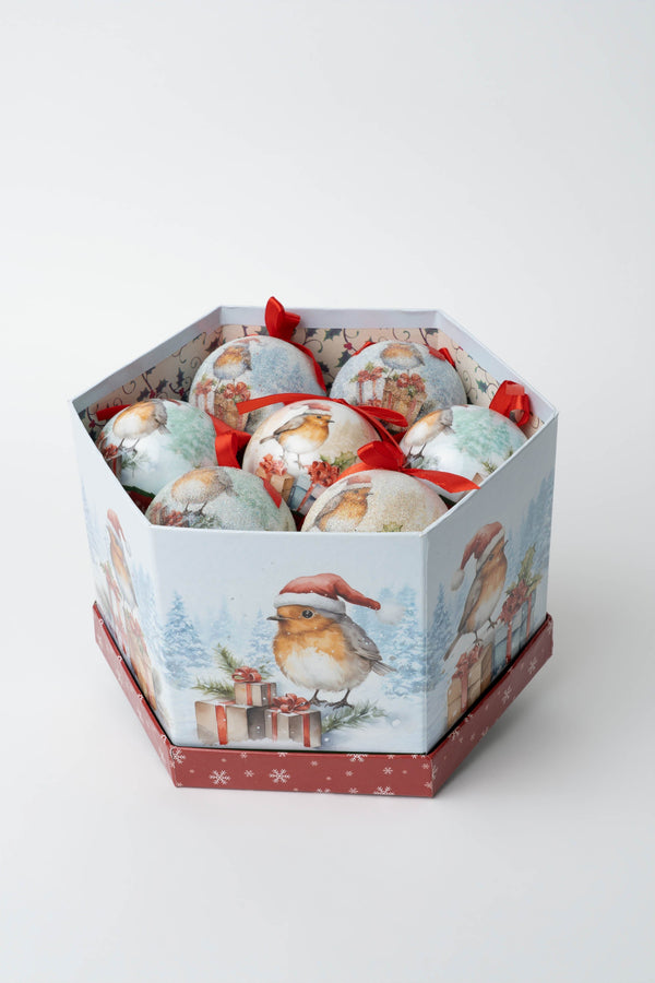 Carraig Donn Set Of 14 Robin Christmas Baubles