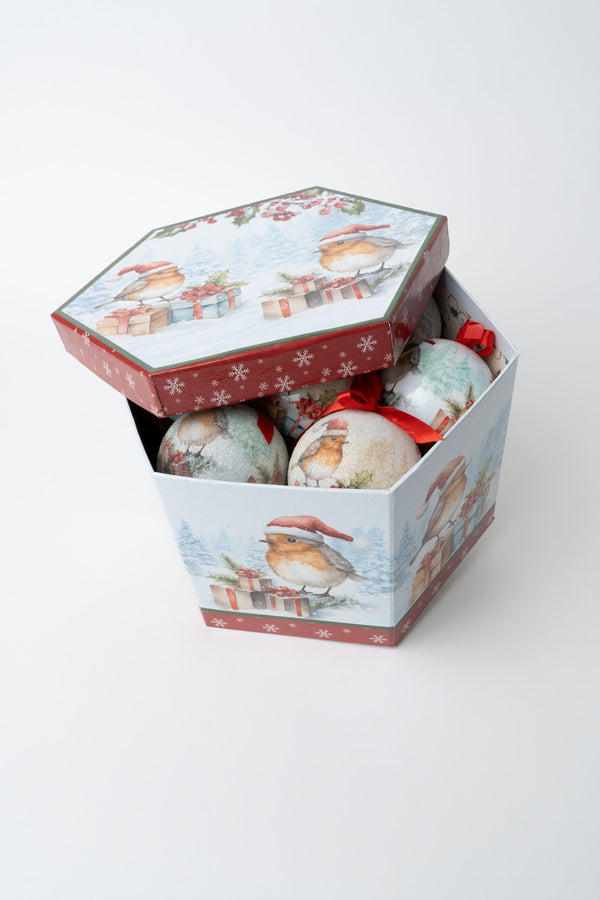 Carraig Donn Set Of 14 Robin Christmas Baubles