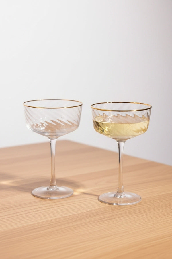 Carraig Donn Set Of 2 Aster Gold Champagne Saucer
