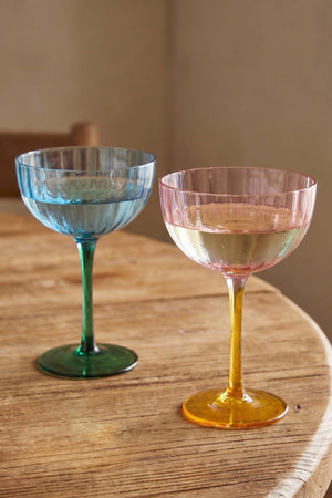 Carraig Donn Set of 2 Eclectic Ripple Champagne Saucers
