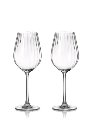 Carraig Donn Set Of 2 Ripple Crystal Wine Glasses