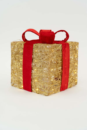 Carraig Donn Set Of 3 Box With Red Bow LED