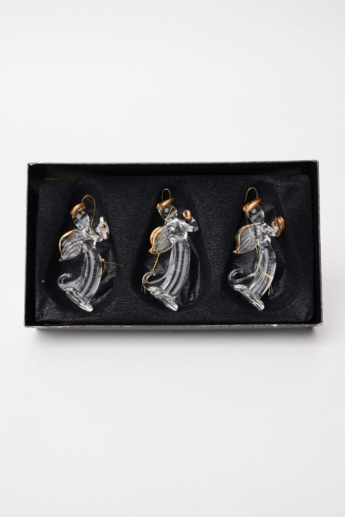 Set Of 3 Glass Angel Christmas Tree Decorations