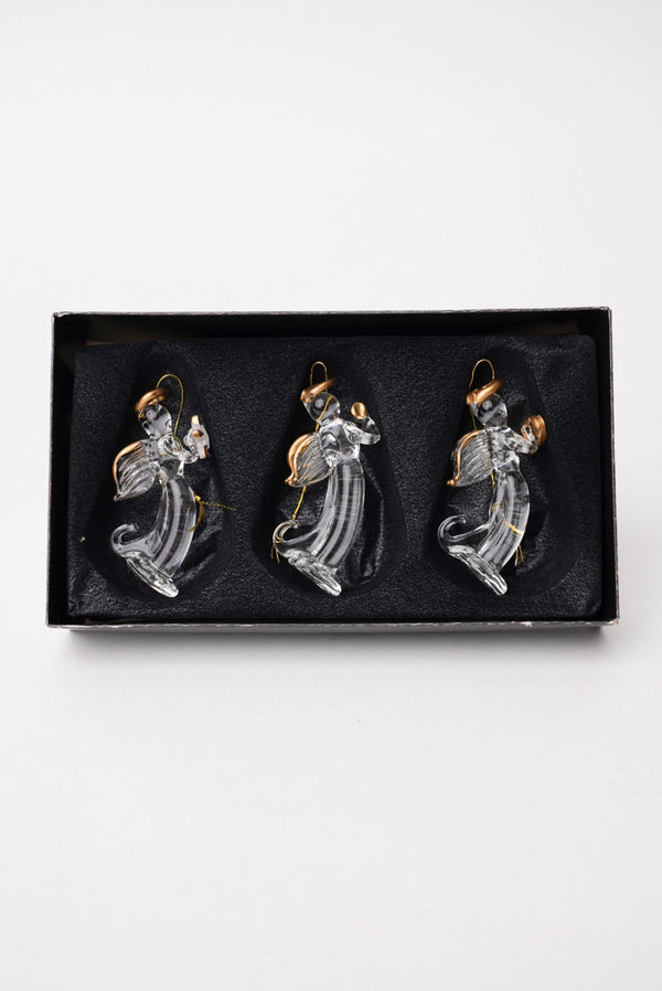 Carraig Donn Set Of 3 Glass Angel Christmas Tree Decorations