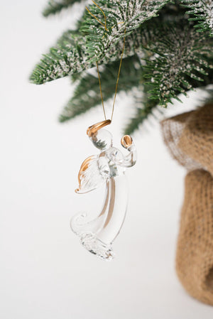 Carraig Donn Set Of 3 Glass Angel Christmas Tree Decorations