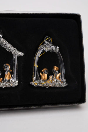 Carraig Donn Set Of 3 Glass Nativity Christmas Tree Decorations
