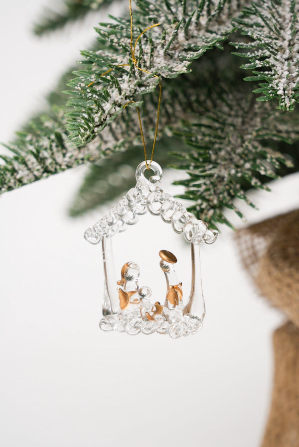 Carraig Donn Set Of 3 Glass Nativity Christmas Tree Decorations
