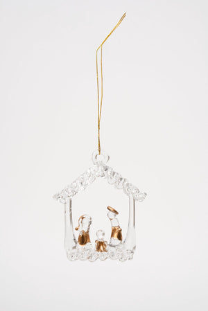 Carraig Donn Set Of 3 Glass Nativity Christmas Tree Decorations
