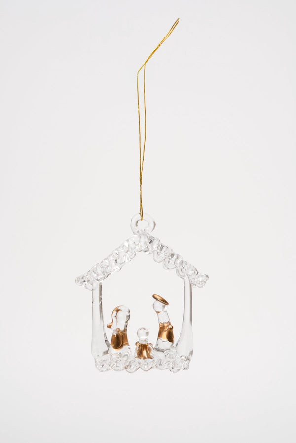 Carraig Donn Set Of 3 Glass Nativity Christmas Tree Decorations