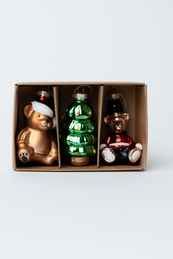 Carraig Donn Set Of 3 Glass Novelty Christmas Tree Decorations