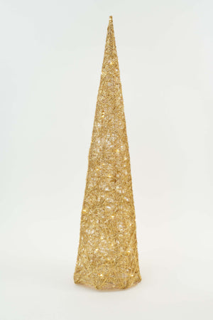 Carraig Donn Set Of 3 Gold LED Christmas Cone Trees