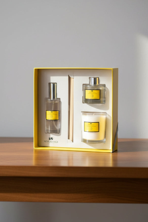 Carraig Donn Set of 3 Lemongrass Luxury Room Scent, Candle & Diffuser