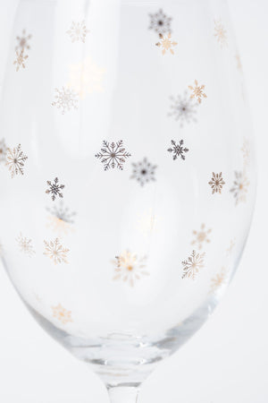 Carraig Donn Set Of 4 Gold Snowflake Christmas Wine Glasses
