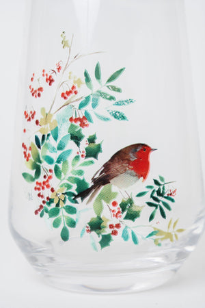 Carraig Donn Set Of 4 Robin Christmas Highball Glasses