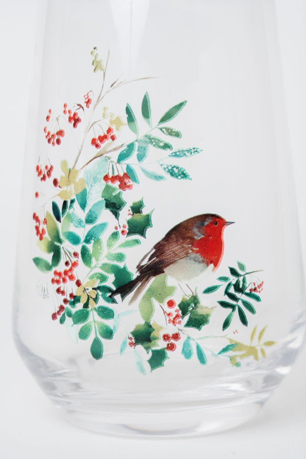 Carraig Donn Set Of 4 Robin Christmas Highball Glasses