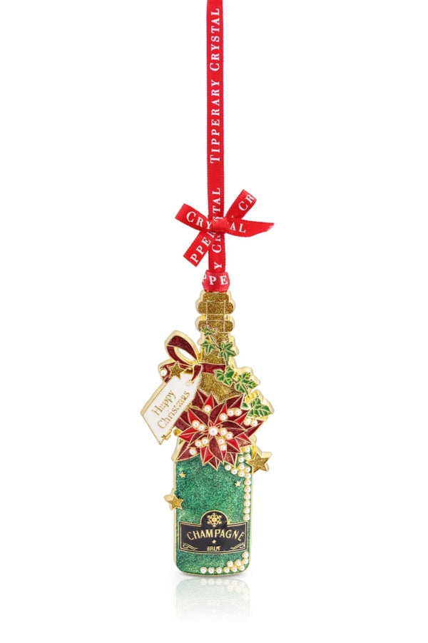 Carraig Donn Set Of 4 Robin, Plane, Champagne Bottle & Cuckoo Clock Christmas Tree Decorations