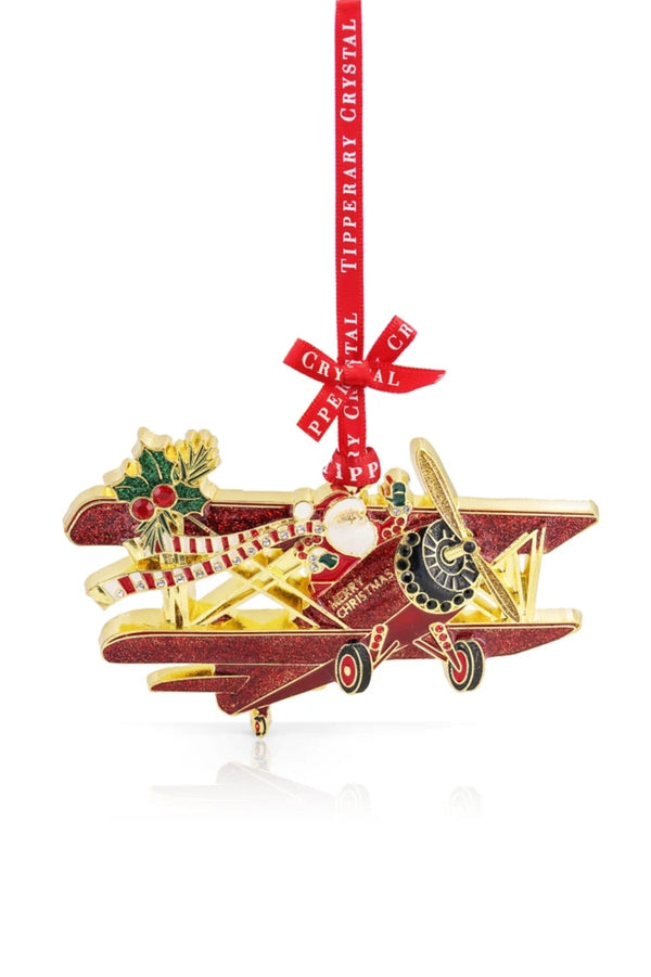 Carraig Donn Set Of 4 Robin, Plane, Champagne Bottle & Cuckoo Clock Christmas Tree Decorations