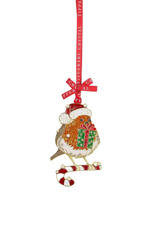 Carraig Donn Set Of 4 Robin, Plane, Champagne Bottle & Cuckoo Clock Christmas Tree Decorations