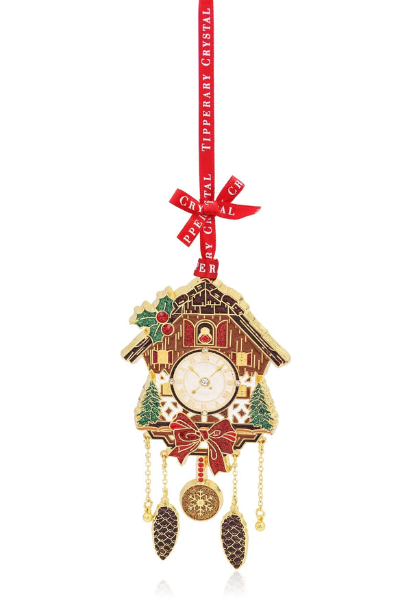 Carraig Donn Set Of 4 Robin, Plane, Champagne Bottle & Cuckoo Clock Christmas Tree Decorations