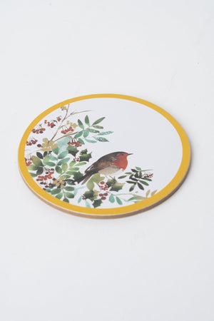 Carraig Donn Set Of 6 Christmas Robin Coaster