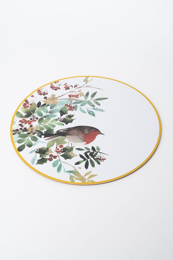 Carraig Donn Set Of 6 Christmas Robin Placemats