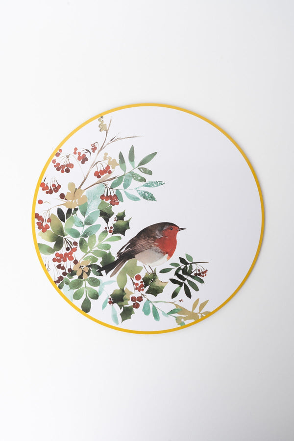 Carraig Donn Set Of 6 Christmas Robin Placemats