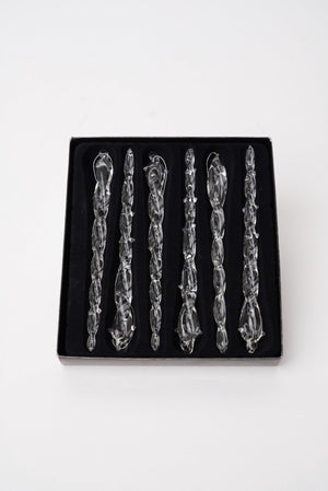 Carraig Donn Set Of 6 Glass Icicles Christmas Tree Decorations