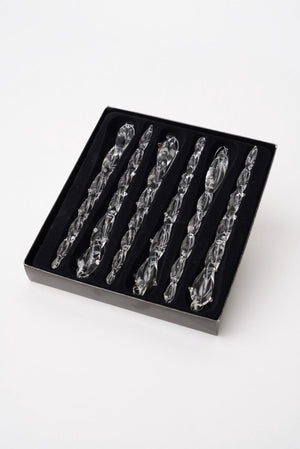 Carraig Donn Set Of 6 Glass Icicles Christmas Tree Decorations