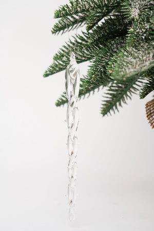 Carraig Donn Set Of 6 Glass Icicles Christmas Tree Decorations