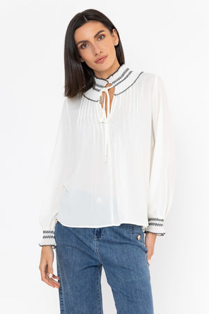 Carraig Donn Shirred Collar Blouse