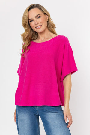 Carraig Donn Short Sleeve Boxy Knit in Pink