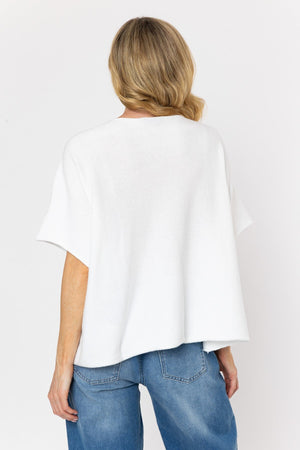 Carraig Donn Short Sleeve Boxy Knit in White