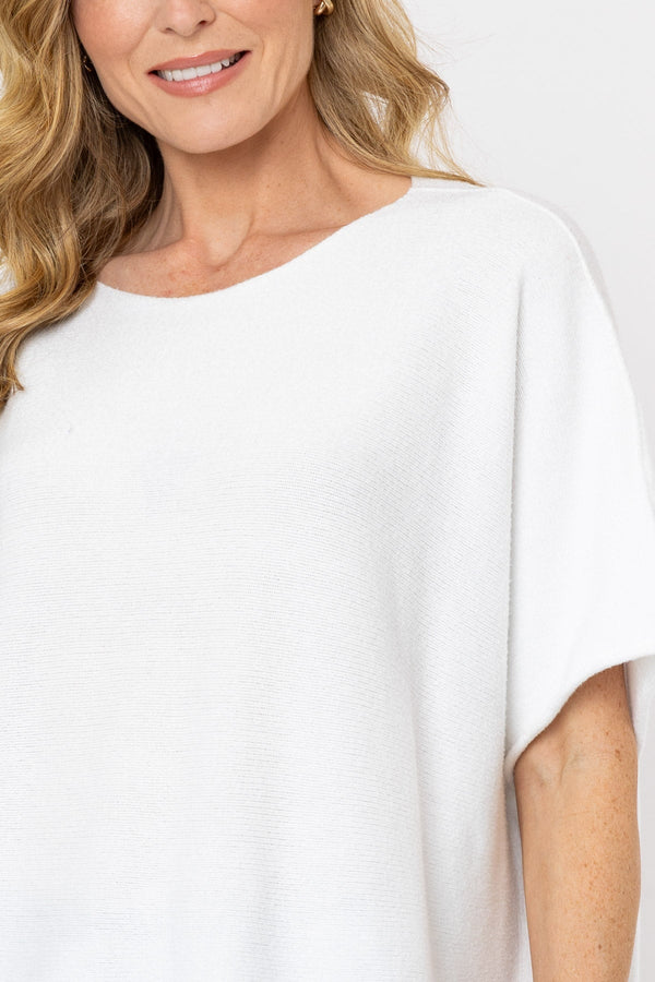 Carraig Donn Short Sleeve Boxy Knit in White