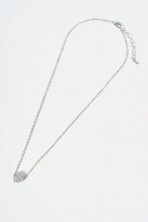 Carraig Donn Silver Clear Gemstone Heart Pendant Necklace & Earring Set