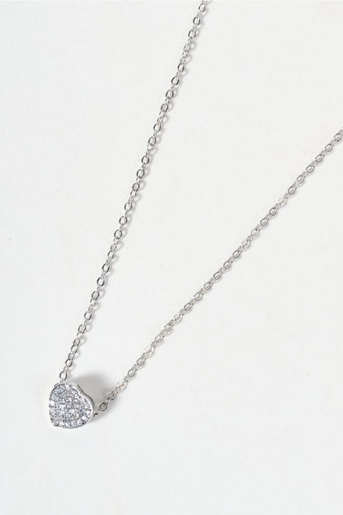 Carraig Donn Silver Clear Gemstone Heart Pendant Necklace & Earring Set