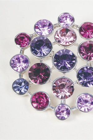 Carraig Donn Silver Contrast Pink, Purple & Grey Stone Brooch