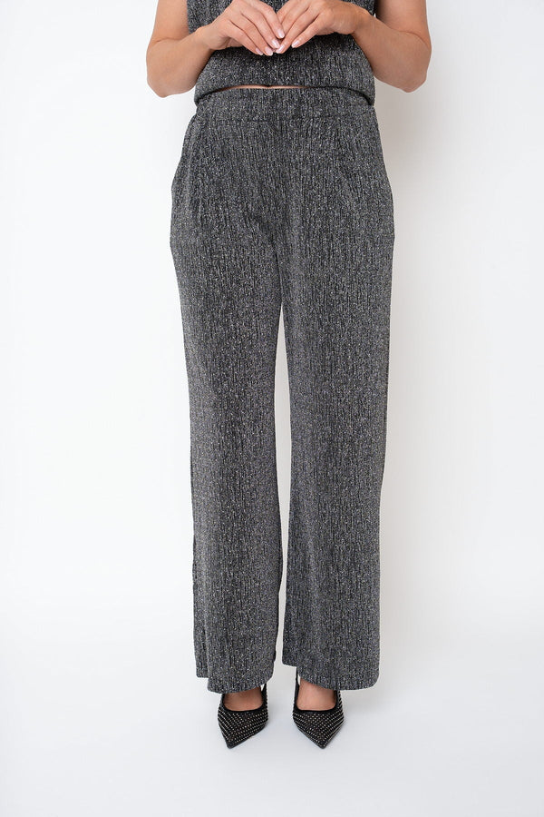 Carraig Donn Silver Lurex Studded Straight Leg Trousers